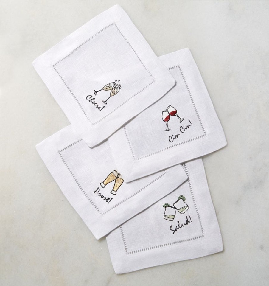 Table SFERRA Napkins | Cheers Cocktail Napkins White