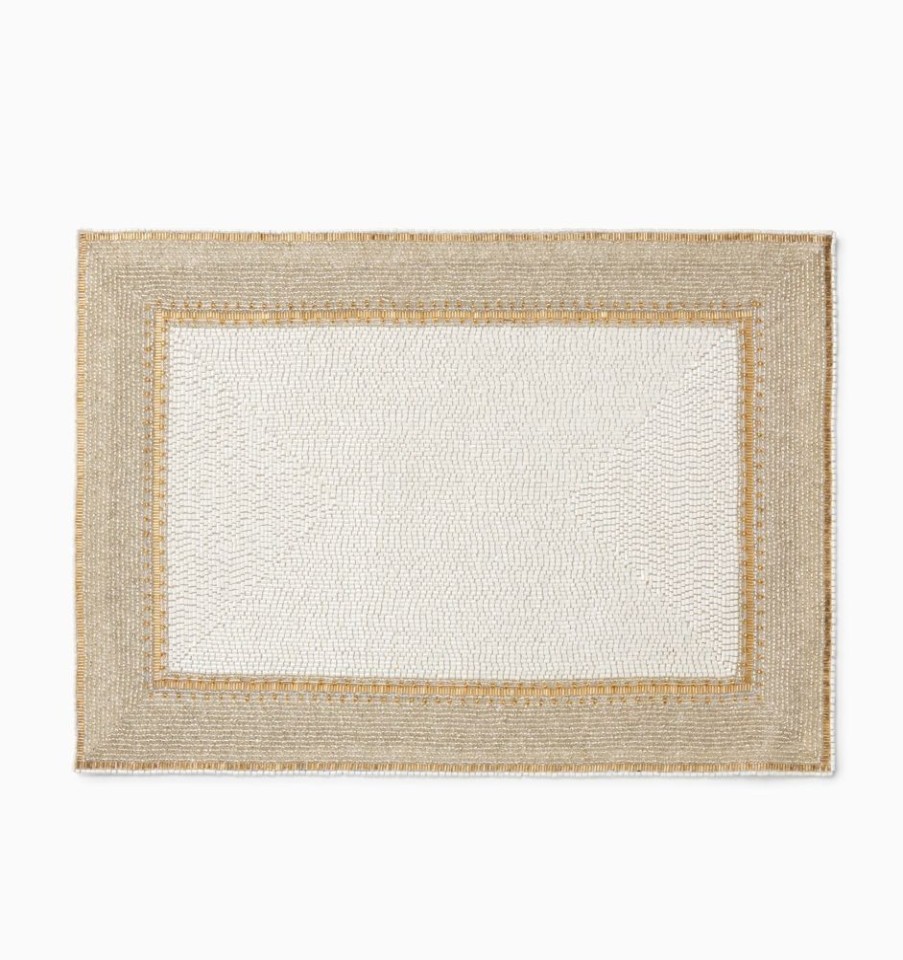 Decorate SFERRA Holiday Decor | Perlina Placemats White/Champagne