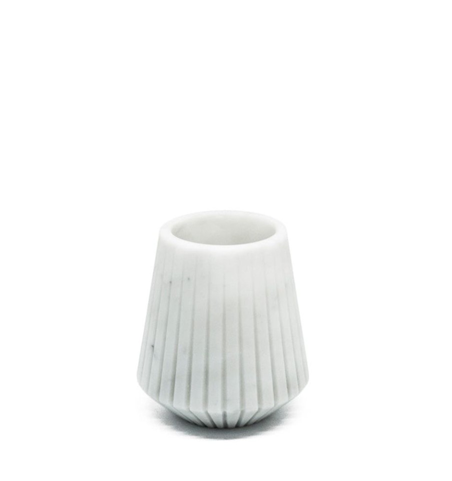 Decorate SFERRA Vases & Jars | Fiammetta V Italian Marble Luni Bedside Vase White