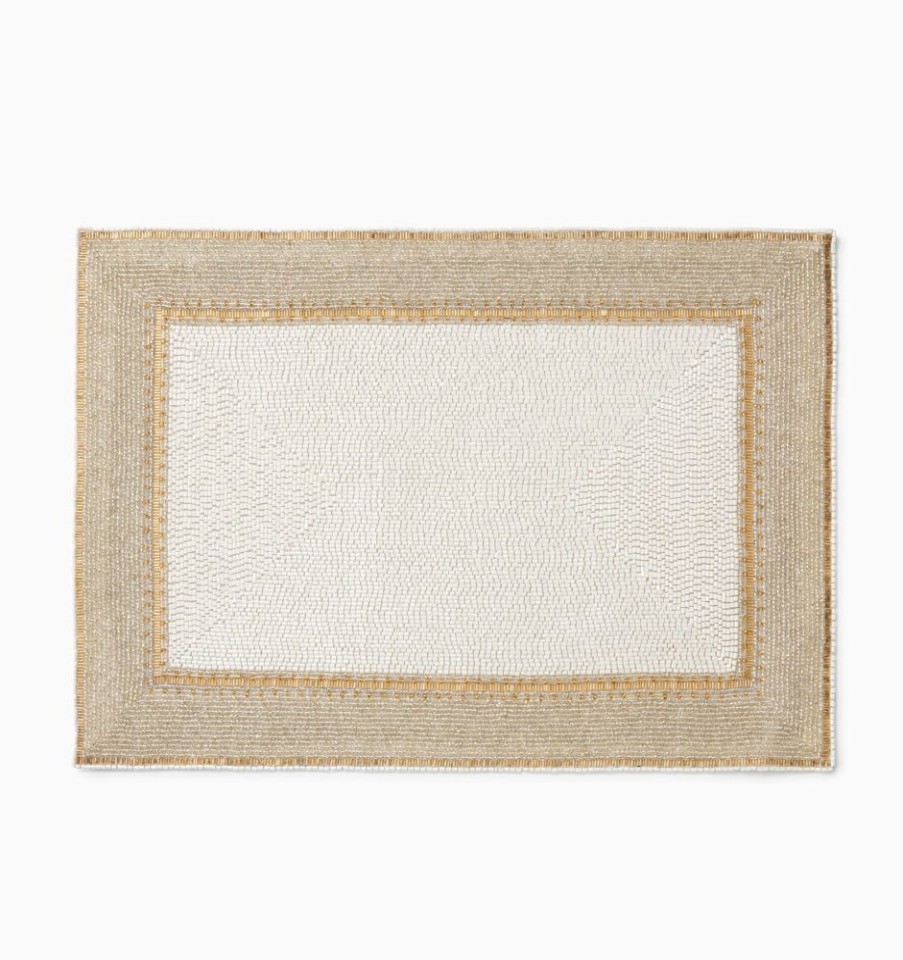 Table SFERRA Placemats | Perlina Placemats White/Champagne