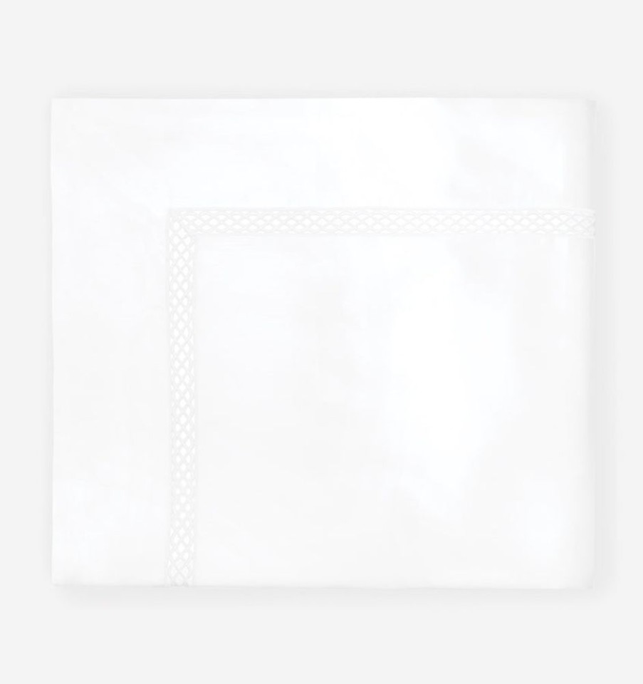 Bedding SFERRA | Sferra Giza 45 Ornato Flat Sheet White