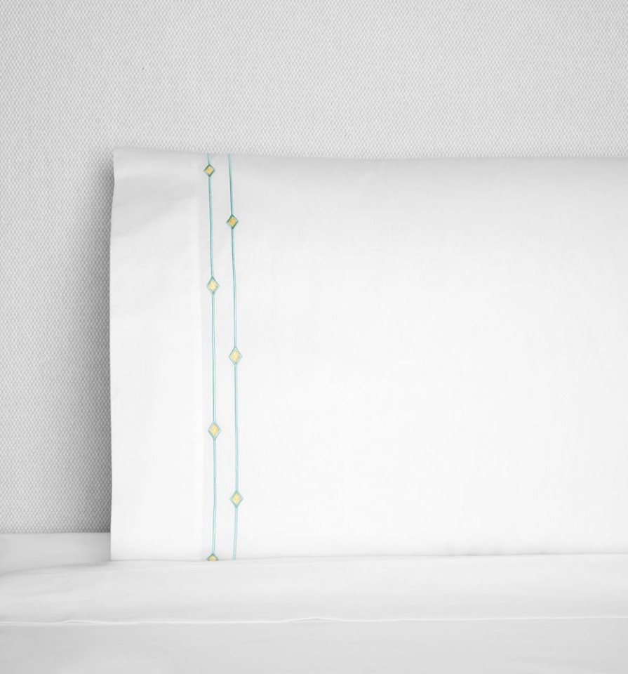 Bedding SFERRA | Diamantini Pillowcase White/Aqua