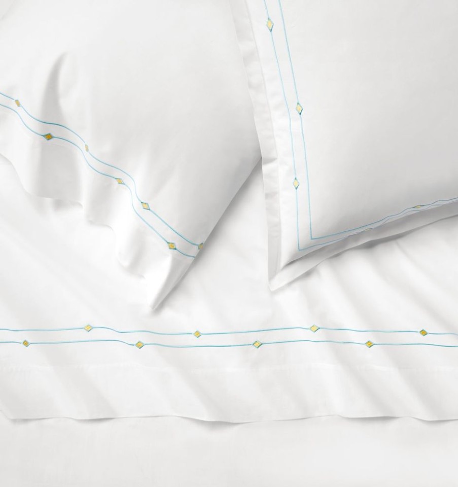 Bedding SFERRA | Diamantini Pillowcase White/Aqua