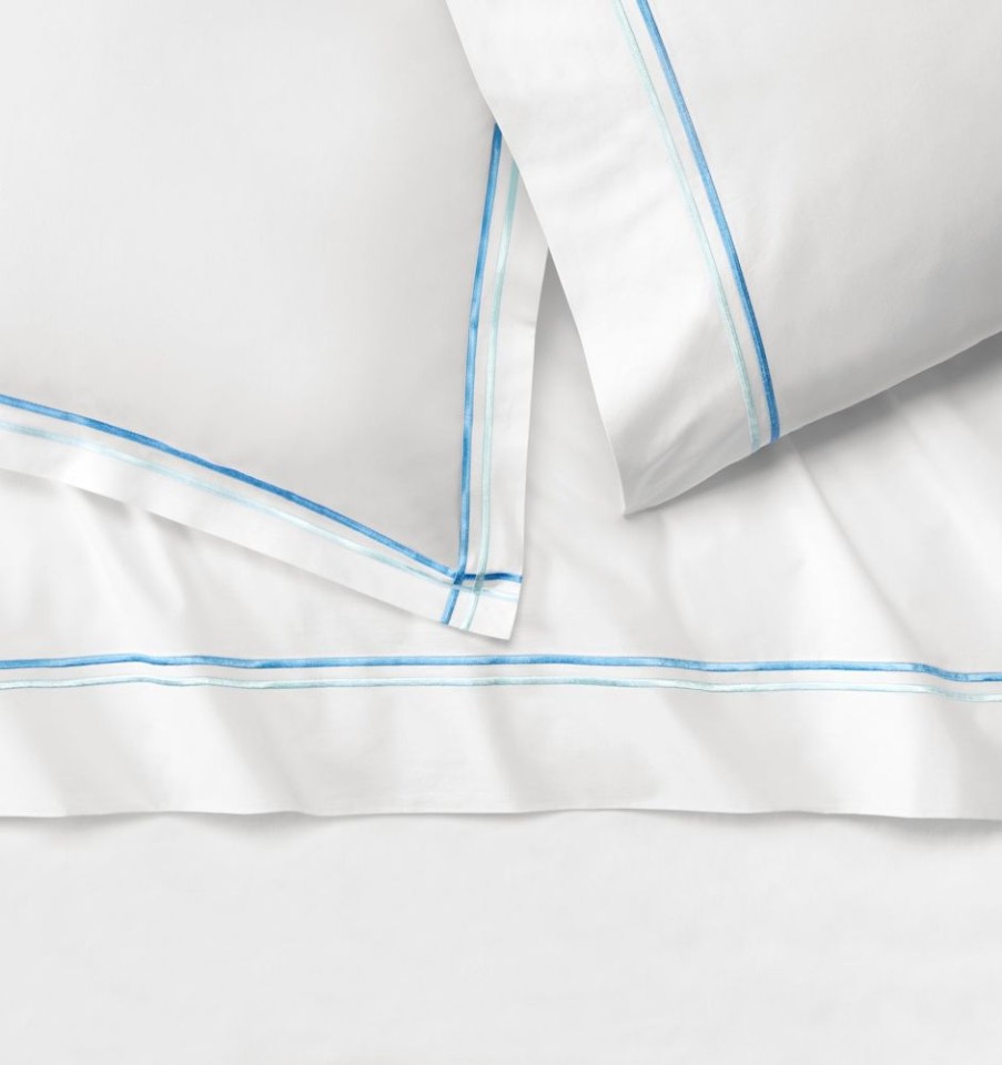 Bedding SFERRA | Tratto Pillowcase White/Clearwater