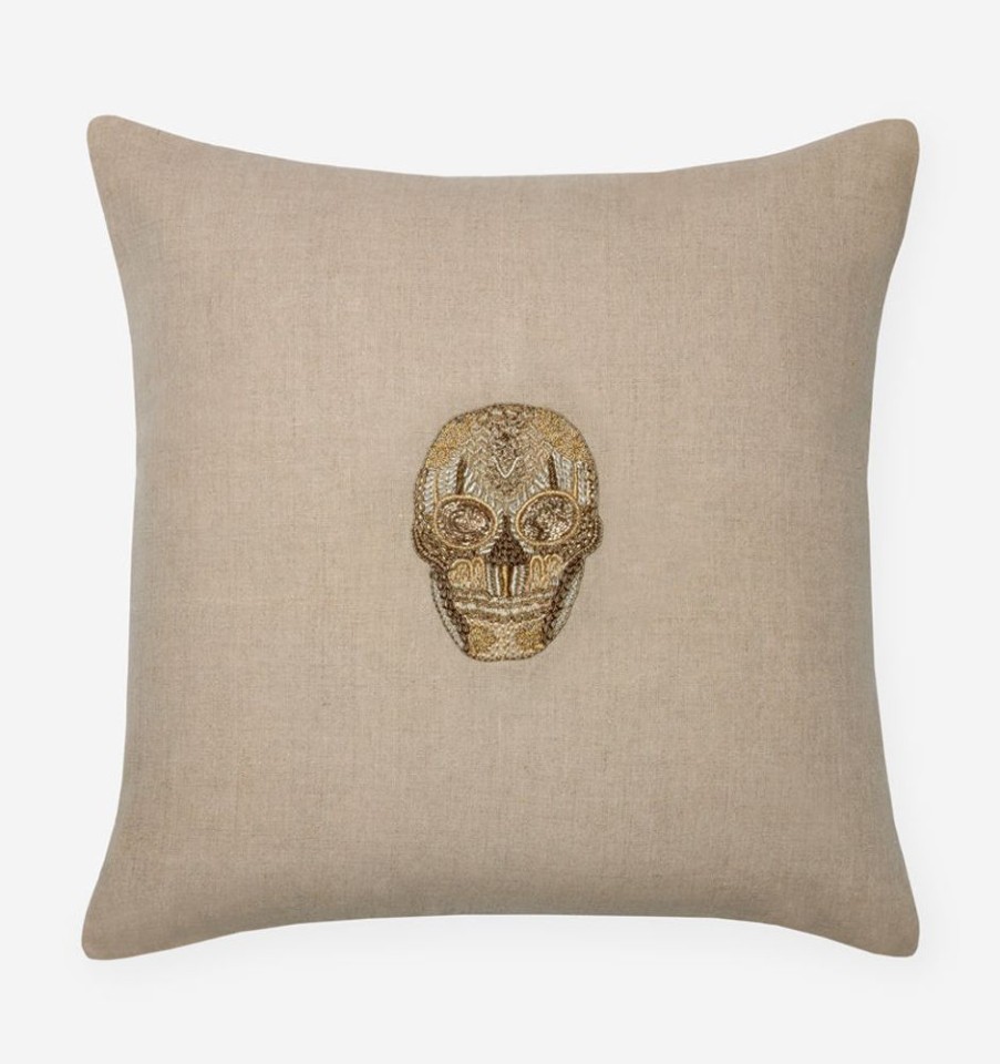 Decorate SFERRA Decorative Pillows | Skull Decorative Pillow Gold