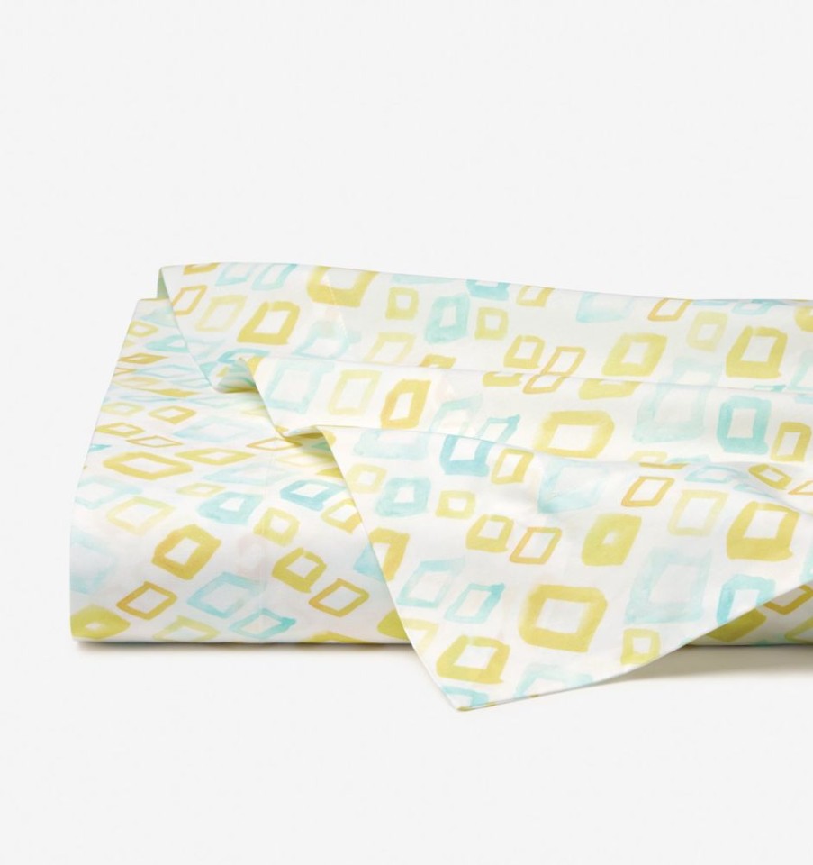 Bedding SFERRA | Geometrico Flat Sheet Aqua