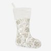 Decorate SFERRA Holiday Decor | Allegria Stocking Ivory/Silver