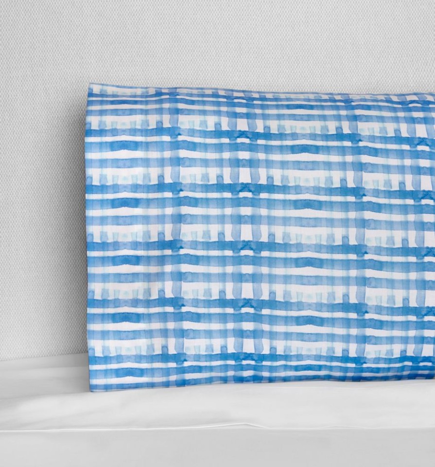 Bedding SFERRA | Plaidino Pillowcase Clearwater