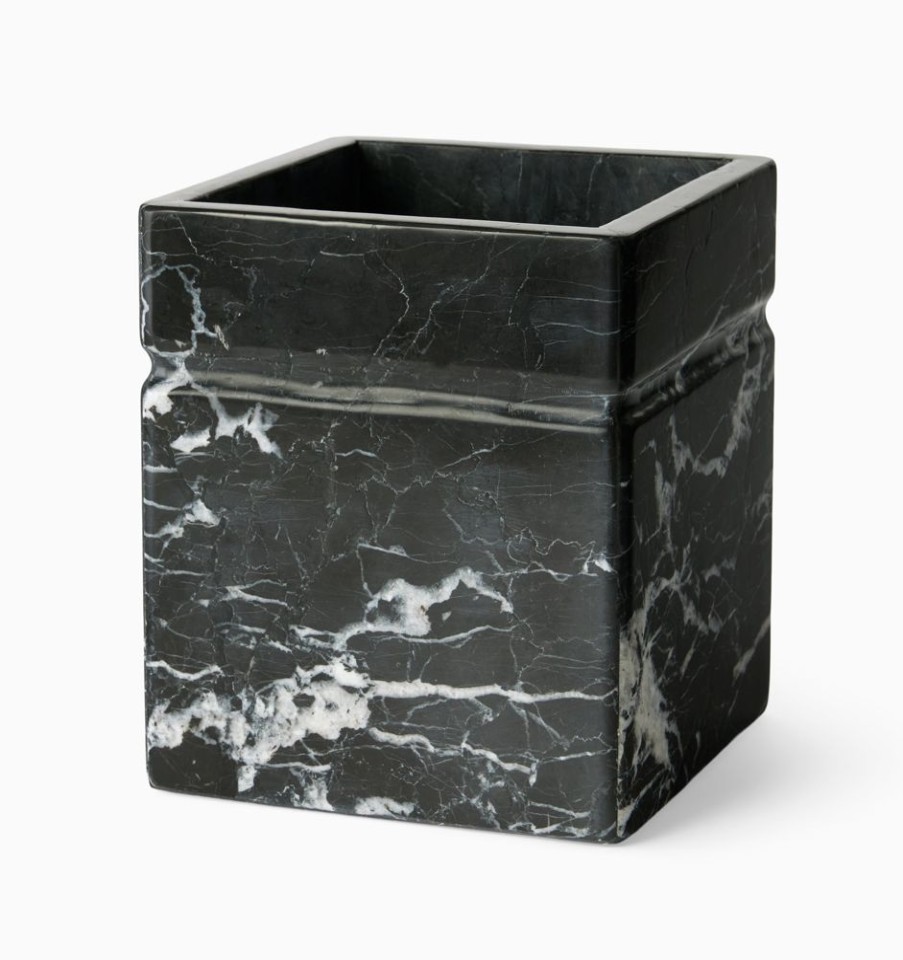 Bath SFERRA Bath Accessories | Marquina Waste Basket Black