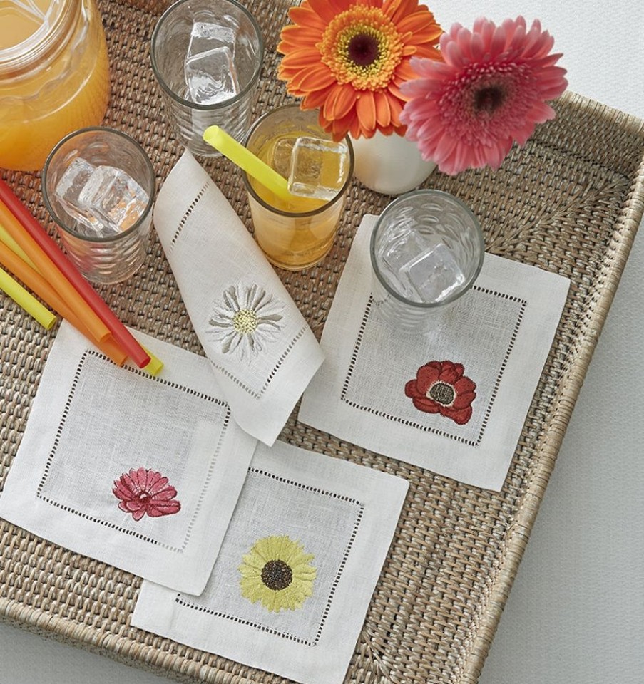 Table SFERRA Napkins | Fiori Cocktail Napkins White