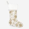 Decorate SFERRA Holiday Decor | Allegria Stocking Ivory/Gold