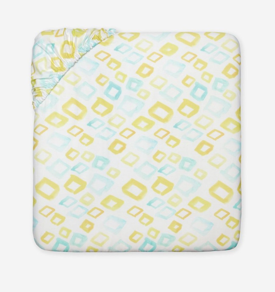 Bedding SFERRA | Geometrico Bottom Fitted Sheet Aqua