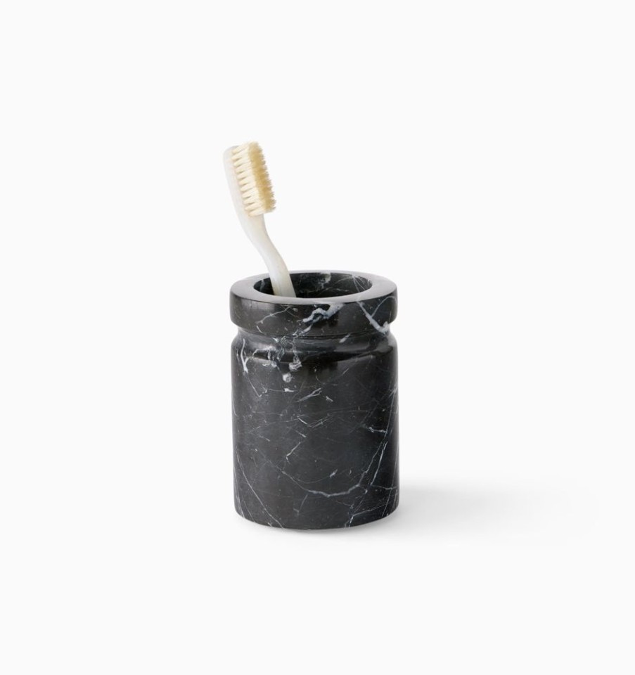 Bath SFERRA Bath Accessories | Marquina Toothbrush Holder Black