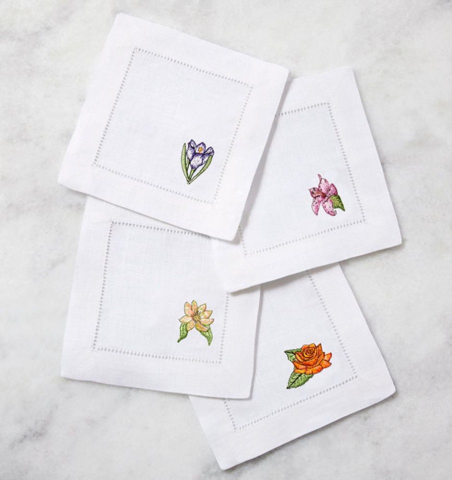 Table SFERRA Napkins | Fioritura Cocktail Napkins White/Multi